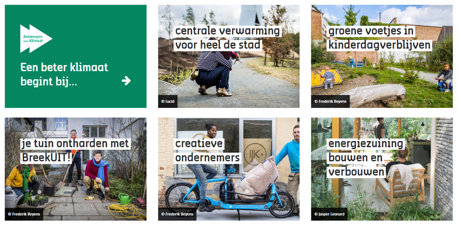 voorbeeld van website Antwerpen voor Klimaat voorbeeld van website Antwerpen voor Klimaat